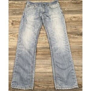 Levi's 511 Men Jeans 34x30 (Actual 34/32)Blue Denim Slim Straight Fit Light Wash